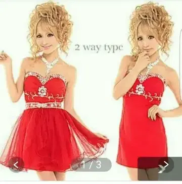 2way 미니 플레어 드레스 빨간색