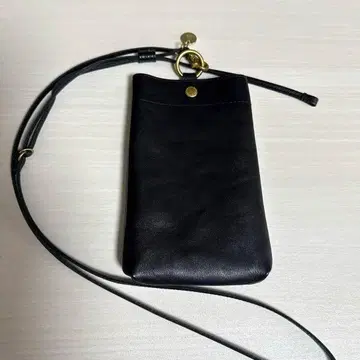 블랙 가죽 스마트폰 숄더백