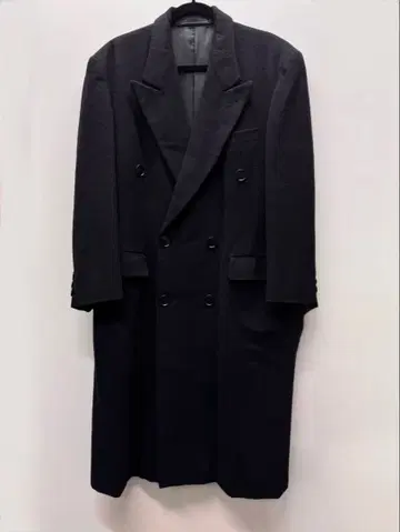 파라마운트 테일러 더블 브레스트 체스터 코트 블랙