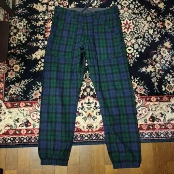 Engineered Garments M 워크 팬츠 그린 체크