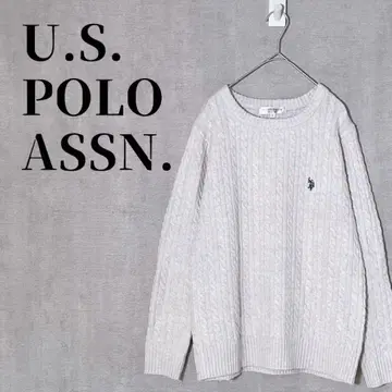 U.S. POLO ASSN. 빅 사이즈 LL 원 포인트 케이블 니트