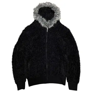 FORAVI Y2K SHAGGY FUR HOODED ZIP JACKET