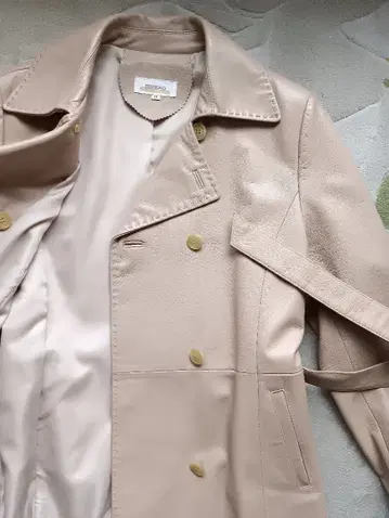 [ 새상품급 ] 양가죽 롱 코트 베이지 더블 자켓