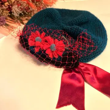 장밋빛 모자 니트 베레모