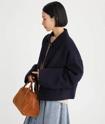 리버 숏 자켓 코트 BABYLONE 바빌론 네이비