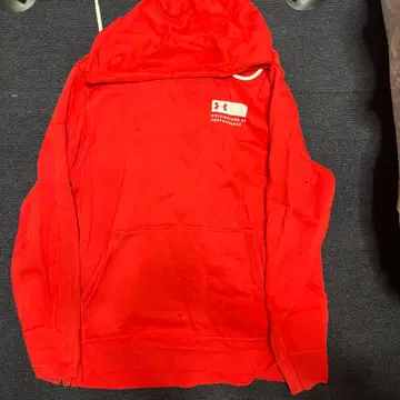 언더아머 레드 후드티 XL