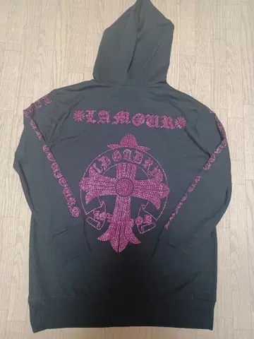 새상품 LAMOUR 핑크 스터드 후드티 큐빅 블랙 갸루