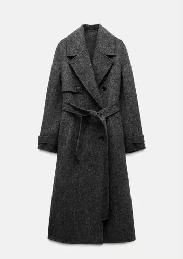 ZARA 울 블렌드 더블 브레스트 코트