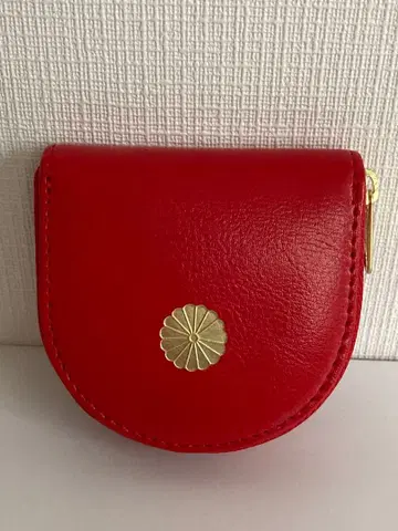 황궁 지갑 말발굽 모양 빨간색 가죽 코인 케이스