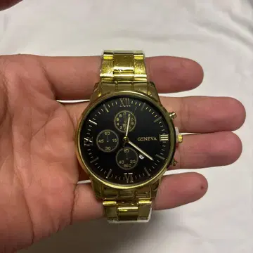 GENEVA 골드 아날로그 손목시계
