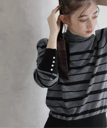 La Totalite 워셔블 울 프렌치 보더 니트