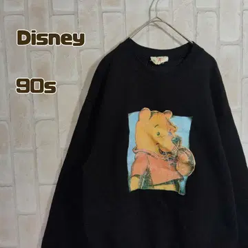 디즈니 90s 맨투맨 트레이닝복 푸우 블랙