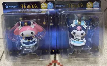 해피 복권 산리오 홀리데이 피규어 쿠로미 마이멜로디 2종