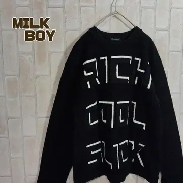 밀크보이 맨투맨 트레이닝복 블랙 자수