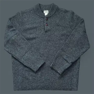 엘엘빈 램스울 니트 하프 버튼 90s