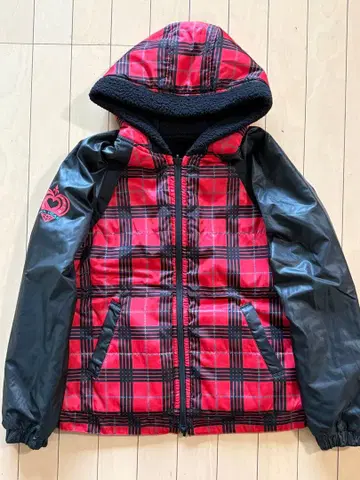 비바 하트 여성용 리버서블 자켓 블루종 충전솜 빨검 체크