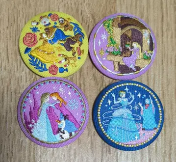 디즈니 자수 캔뱃지 4점 묶음 판매