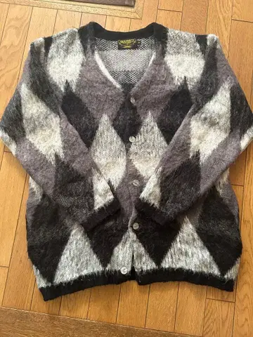 UNIVERD72 아가일 무늬 가디건 XL