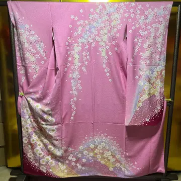 후리소데 순수 실크 성인식 은통