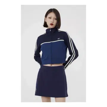 네이비 크롭 자켓 트랙 자켓