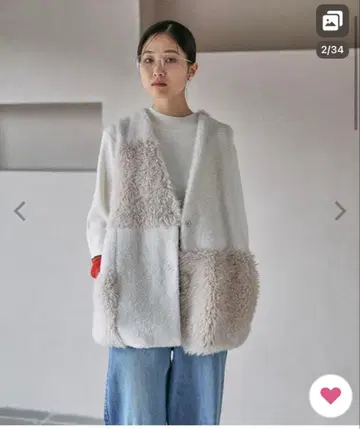 LEPSIM 렙심 모듬 퍼 베스트 아이보리