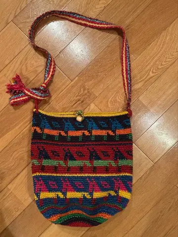 컬러풀 직물 숄더백