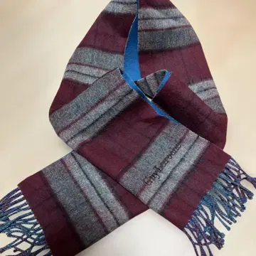 Guy Laroche 버건디 스트라이프 머플러