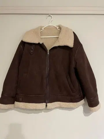 브라운 스웨이드 보아 자켓