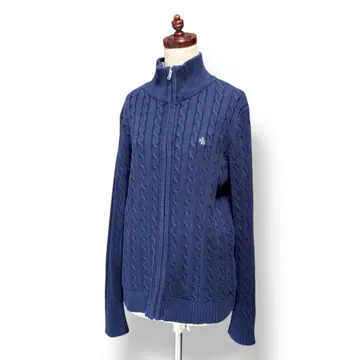 [ 로렌 랄프 로렌 ] 케이블 니트 집업 가디건 하이넥