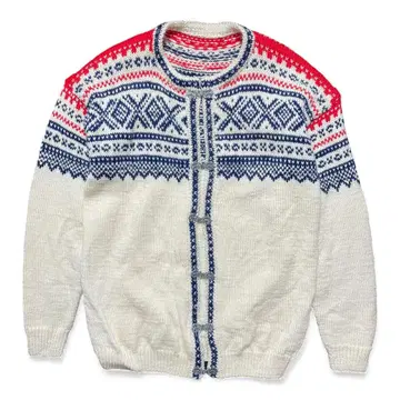 구제 빈티지 노르웨이 울 핸드 니트 노르딕 가디건