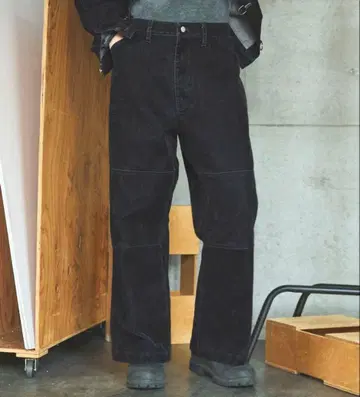 오프닝 액트 벨로아 데님 더블니 팬츠