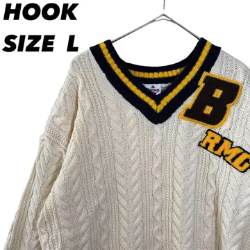 스웨터 구제 의류 L 사이즈 V넥 HOOK 니트 구제 의류 스웨터