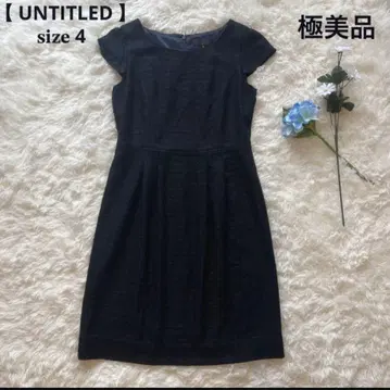 언타이틀 반팔 무릎 기장 원피스 트위드 LL 상당 블랙