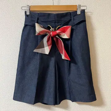 리본 포함 데님 하프 팬츠 블루 레이블 BLUElabel 38