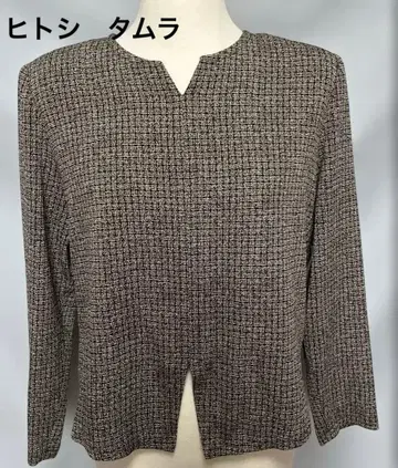 히토시 타무라 폴리에스테르 크레이프 원단 블라우스 시선당