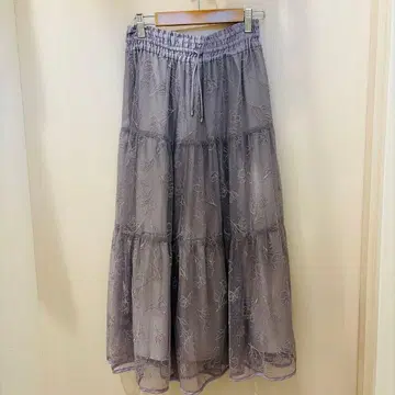 플레어 스커트 레이스 허리밴딩