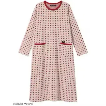 속기모 면 100% 자카드 L 마타노아츠코 룸웨어 원피스