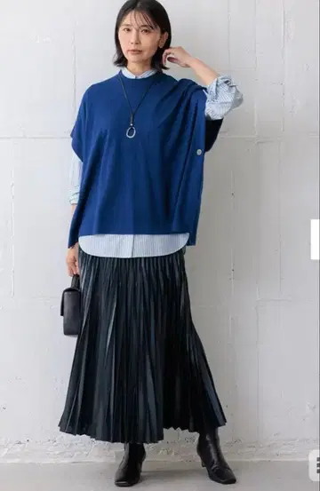 23구 [세탁 가능] 레더라이크 플리츠 스커트 32