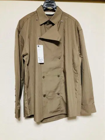 택 포함 미사용 새상품 GU rokh 셰프 셔츠 브라운 XS 사이즈