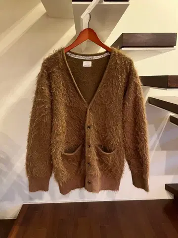 NUMBER (N)INE 페더 퍼 얀 니트 가디건