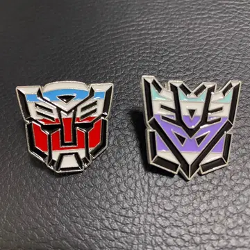 트랜스포머 로고 사이버트론 디셉티콘 금속 핀 배지 2개 세트