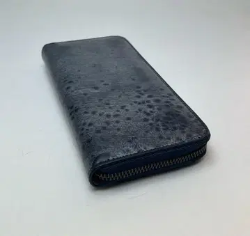 가죽 슬림 장지갑 네이비