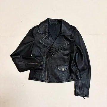 ADAM ET ROPE 블랙 가죽 라이더 자켓 38 양가죽