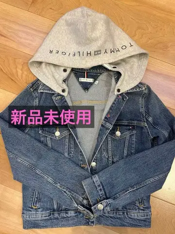 [ 미사용 새상품 ] Tommy Hilfiger 데님 자켓 후드 부착