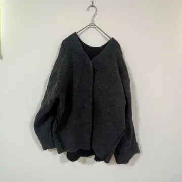 차오패닉 티피 리버서블 배색 야크 니트 자켓