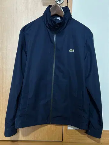 LACOSTE 라코스테 악어 자수 로고 블루종 자켓 후드 부착