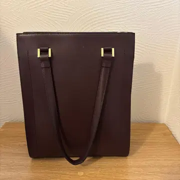 버건디 가죽 토트백