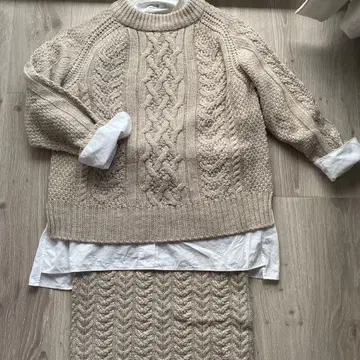 울 혼방 니트 셋업