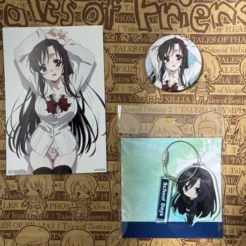 School Days 카츠라 코토노하 와이어 키링 캔뱃지 엽서