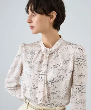 ANAYI 캘리그라피 프린트 블라우스 38 사이즈